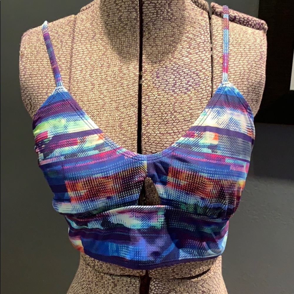 Athleta multi-color strappy sports bra, medium